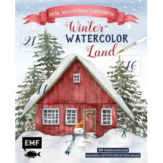 Edition Michael Fischer Mein Adventskalender-Buch: Winter-Watercolor-Land