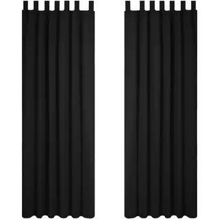 Deconovo Schlaufenschal 140 x 175 cm Schwarz 2er Set