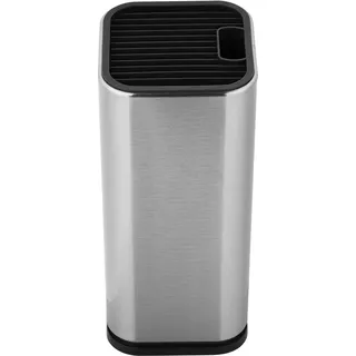 Messerblock aus Edelstahl mit Schlitzen, platzsparende Messeraufbewahrung, abnehmbar für einfache Reinigung, quadratischer Messerhalter für sichere Aufbewahrung