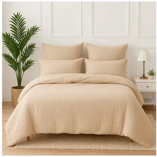 Wolkenfeld »Wolkenfeld Premium Musselin mit Reißverschluss« 2 tlg., tlg. aus 100% Baumwolle, – Atmungsaktiv & Weich – inkl. Kissenbezug 80x80