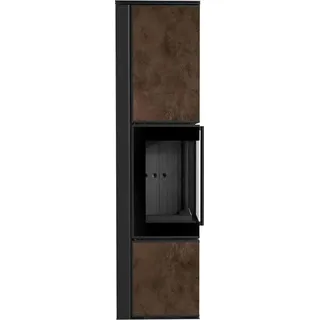 Kaminofen aus Stahl KRATKI TORA/L 8 kW Ø 150 Quarzsinter OXIDE MORO schwarz Verkleidung - Schwarz