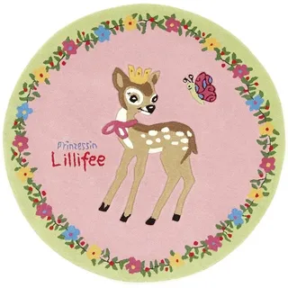 Prinzessin Lillifee Kinderteppich »LI-2935-01«, rund, 10 mm Höhe, Konturschnitt, brillante Farben, Kinderzimmer, rosa