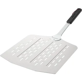 Cozze® Pizzaschaufel, hitzestabiler Pizzaschieber, passend für 17 Pizzaöfen, 75 x 35 x 3 cm, Aluminium / Edelstahl / Kunststoff, silber" - Silber