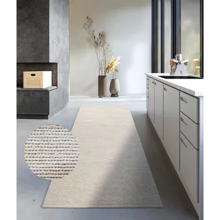 Villeroy & Boch Wollteppich Francois - Natur Wohnzimmerteppich - handgewebt, & Natürlich - Boho Teppich Wolle, Wohnzimmer, Schlafzimmer, Esszimmer, Flur, Küche – Natur Weiß,