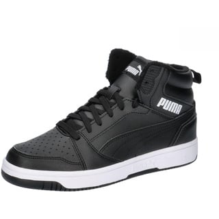 Puma Rebound V6 Mid Wtr Jr Sneaker, Black White, 37.5 EU