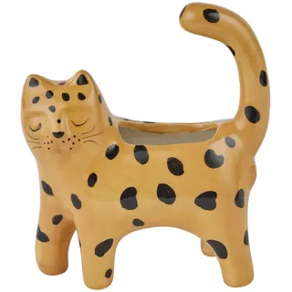Butlers Mini Vase Little Leo Leopard , Hellbraun , Keramik , 16 cm , Dekoration, Vasen, Keramikvasen