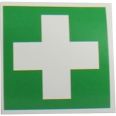 Bild von Grünes Kreuz Aufkleber Verbandkasten
