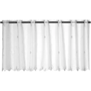 ELBERSDRUCKE Bistrogardine Ösen 48 x 138 cm Weiß/Transparent 3