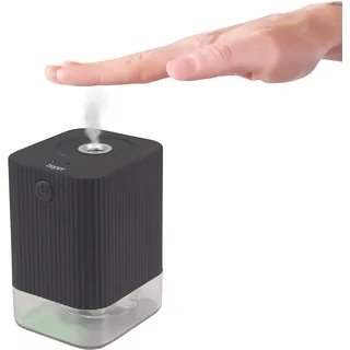 BEPER P201UTP011 Desinfektionsspender, für Hände und Objekte, Kapazität 120 ml, berührungslos, Infrarot-Sensor, Akku, USB-Kabel enthalten, schwarz, ABS, klein, pequeño