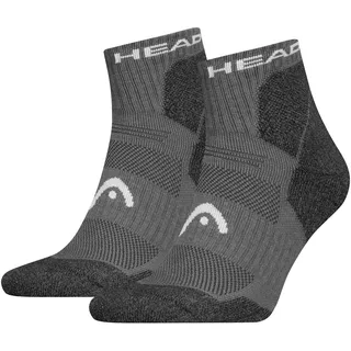 Head Kurzsocken "HEAD HIKING ALL CLIMATES QUARTER 2P" 2 Paar, 2 Paar tlg. mit Logostickerei, grau