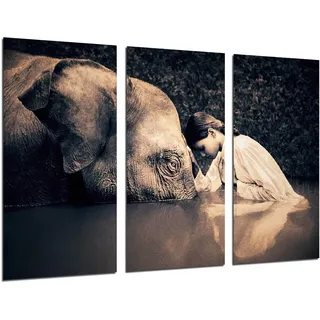 DKORARTE Modernes Fotobild, Elefant, Verbindung, Frieden und Liebe, Yoga, Namasté, 97 x 62 cm, Ref. 27412