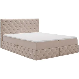 Graingold Boxbett Canolo 180x200 Beige , Textil , 180x200 cm , Schlafzimmer, Betten, Boxspringbetten