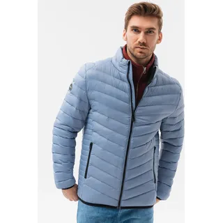 Ombre Clothing Herren gesteppte Übergangsjacke Dreler hellblau S - Hellblau