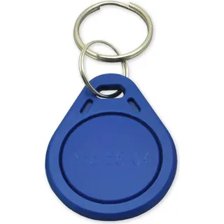 RFID-Schlüsselanhänger EM 125 kHz, blau, mit eingravierter Chipnummer