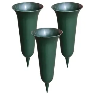 varivendo 3er Set Grabvase grün 31 x 12 cm Kunststoff