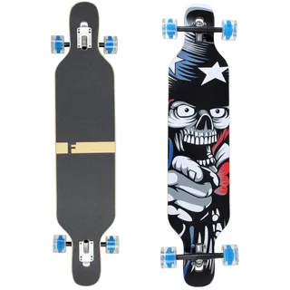 Flex2 bis 84kg - Camber Longboard (Flex2 bis 84kg, Amerika LED - Ahornholz)