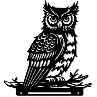 WADORN Eule Aus Metall Garten Und Hof Kunstdekor Vogel Auf AST Dekorative Gartenstecker Aus Eisen Wildtier Schwarze Silhouette Zaundekoration Für Den Außenbereich Für Bäume Wandornamente Hofkunst