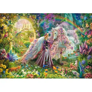 Schmidt Spiele 59718 Traumreise mit Einhorn, 500 Teile Puzzle, Pastellrosa, Pastellviolett, Pastellblau