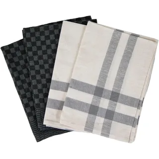 HENSSLERS Geschirrtuch »Küchenhandtücher, 50x70 cm« extrem saugstark und strapazierfähig, 80% Baumwolle / 20% Leinen, grau