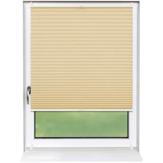 Deco-Raum Plissee Basic 85 x 210cm Klemmfix ohne Bohren , Beige , Textil , 85x210 cm , Heimtextilien, Vorhänge, Plissees