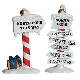 Lemax Hinweise für Die Nordpol - North Pole Signs, Set Kelche Wein 2 Code 64455