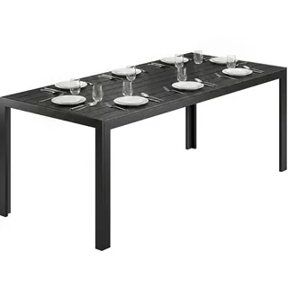 Outsunny Gartentisch 190 x 85 x 72 cm Schwarz