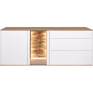 Mäusbacher Lowboard Faro Lowboard B 169 cm, inkl. Beleuchtung, Push to open Funktion, weiß