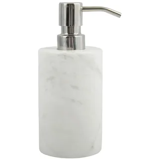Spirella Seifenspender Sana | Flüssigseifen-Spender | Marmor | 300ml | Langliebig und Robust | Weiß, White, Standard