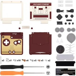 eXtremeRate Full Gehäuse für Gameboy Advance SP,IPS Ready Upgraded Hülle & Taste Case Cover Shell Abdeckung Buttons für gba SP IPS&Standard LCD(Ohne Konsole&Platine)-Klassik FC Stil