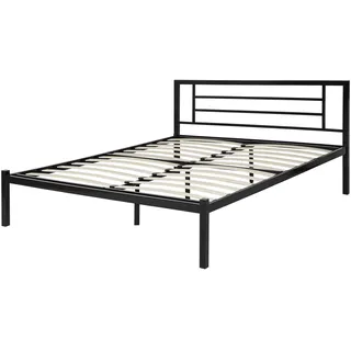 Beliani Metallbett 140/200cm Schwarz Metall , 140x200 cm , Schlafzimmer, Betten, Metallbetten