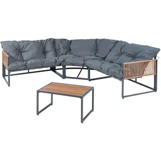 casa.pro Karg Loungeset Dunkelgrau/Eichefarben