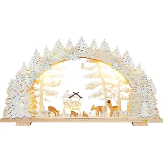 Tietze Erzgebirgsdegn LED Schwibbogen »Mehrschicht Wildfütterung beschneit«