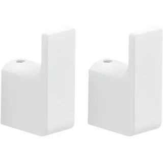 Gedy G-Kuala Lumpur, 2 Einzelhaken, Farbe: Weiß, Kleiderständer aus Chrom, Messing und Glas, Maße 5,3 x 2 x 3,3 cm und Gewicht 0,196 kg, Design R&S, einzigartig