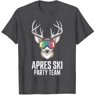 Skifahren - Apres Ski Party Team T-Shirt, Herren, Anthrazit Meliert, XL