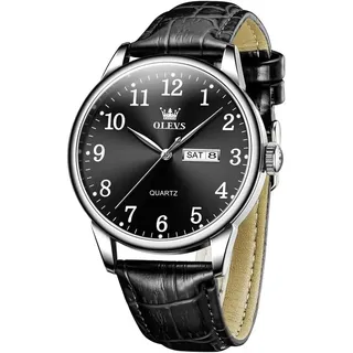 Herren, Edelstahl Analoger Quarz Uhren Herren, Klassisches Geschäft Herren Kleid Uhr, Wasserdicht Leuchtend Tag Datum Armbanduhr