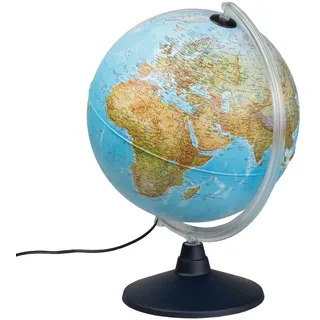 IDENA 569902 Leuchtglobus 30 cm mit Halogen Energiesparlampe und zwei Kartenbildern (30 cm)