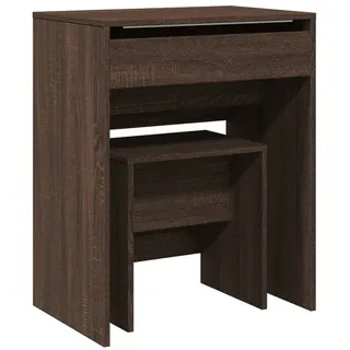 vidaXL Schminktisch mit Hocker Braun Eichen-Optik 60x40x113,5 cm