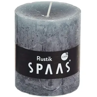 Spaas 8 Rustikale Stumpenkerzen ohne Duft, Paraffinwachs grau, D 68 mm x H 80 mm