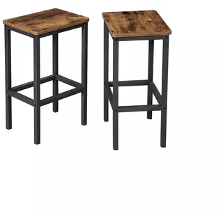 In And OutdoorMatch Barhocker Kailee - Industrial - Barhocker ohne Rückenlehne - Braun - 2er Set - 40x30x65cm - Braun