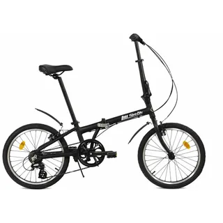 FabricBike Klappfahrrad, Alu-Rahmen, Single Speed, klapprad 20 Zoll, Folding, klapp Fahrrad, Klapprad Erwachsene, Fabric Bike Folding Bike (Fully Matte Black 7 Speed W/Mudguard)