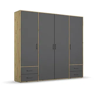 Rauch Drehtürenschrank Voyager 187 x 194 x 53 cm Grau/Eiche