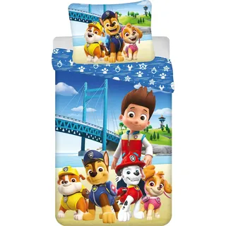Paw Patrol Bettbezug Brücke 140 x 200 cm - 70 x 90 cm - Baumwolle - Blau