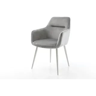 DeLife Esszimmerstuhl Pejo-Flex Samt grau 4-Fuß konisch