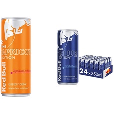 Set: Red Bull Energy Drink Apricot Edition, EINWEG (24 x 250 ml) & Red Bull Energy Drink Blue Edition, EINWEG (24 x 250 ml)