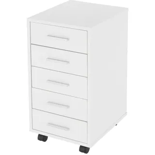 ML-Design Rollcontainer, Weiß, Holzwerkstoff, 38x63.5x33 cm, Arbeitszimmer, Container