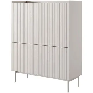 Masseno Highboard Livello 103/126/38 cm mit 2 Türen Beige , Holzwerkstoff , 103x126x38 cm , Kleinmöbel, Kommoden, Highboards