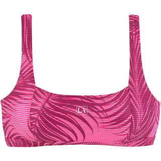LASCANA ACTIVE Bustier-Bikini-Top »Coal« im Mustermix aus Palmen und Streifen, rot