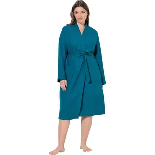 Ulla Popken Damen große Größen Übergrößen Plus Size Bademantel, Schalkragen, Gürtel, Waffelpiqué, Langarm