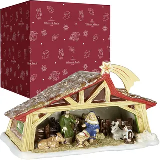 Villeroy & Boch Christmas Toys Memory Krippe, dekorative Krippe für unter den Weihnachtsbaum, Hartporzellan, bunt, bunt,