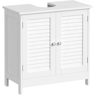 Songmics Waschbeckenunterschrank, mattweiß